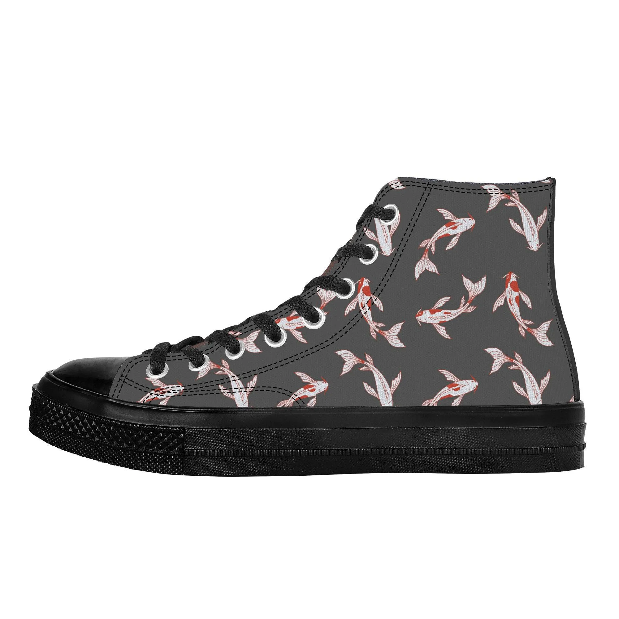 Shōwa Sanshoku Koi Grey High Tops Shoes