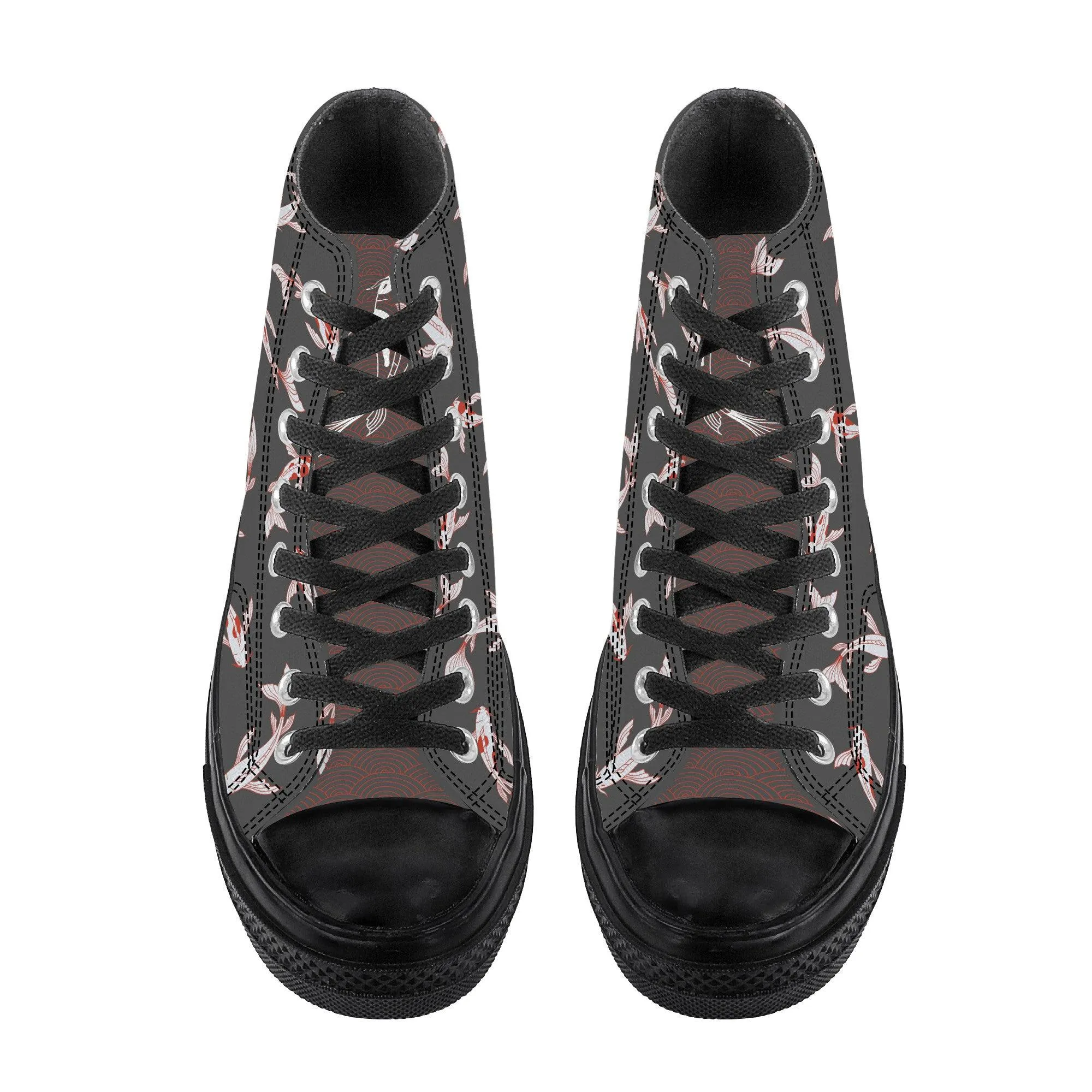 Shōwa Sanshoku Koi Grey High Tops Shoes