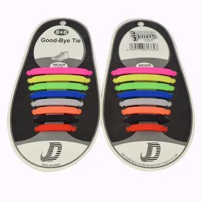 Silicone Elastic Shoe Laces (16 Pcs)
