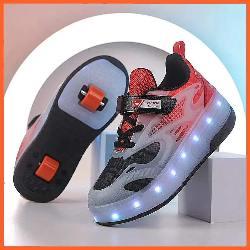 Sparkling Led Two Wheel Roller Range Pink, Black, White  | Kids Led Light Shoes  | Kids Led Light Roller Wheel Shoes