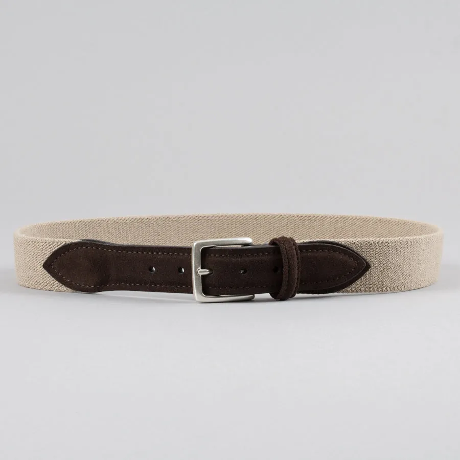 STRETCH CANVAS BELT BEIGE/MOCHA