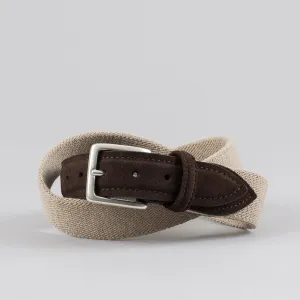 STRETCH CANVAS BELT BEIGE/MOCHA
