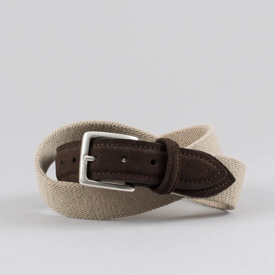 STRETCH CANVAS BELT BEIGE/MOCHA