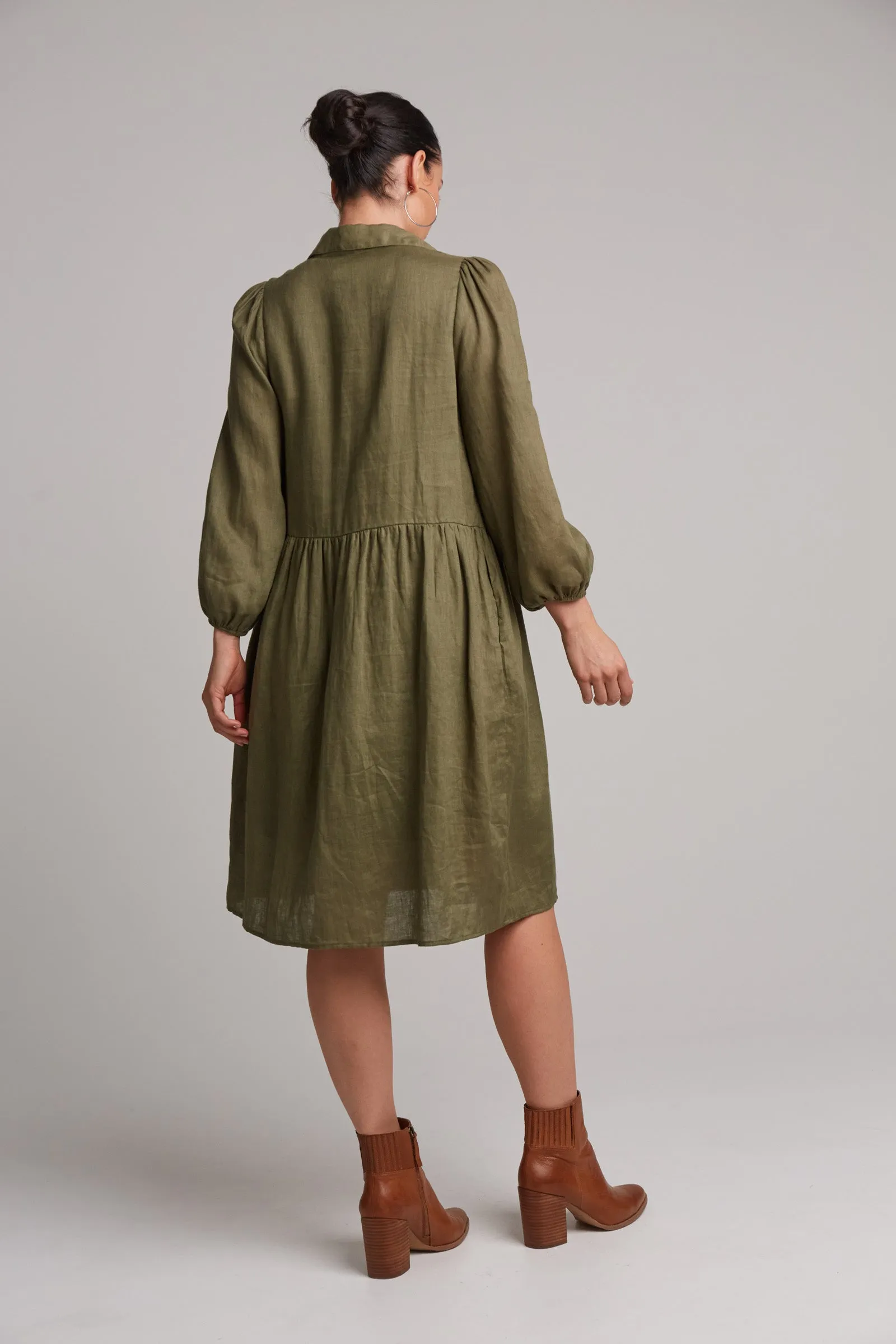 STUDIO MIDI SHIRT DRESS KHAKI