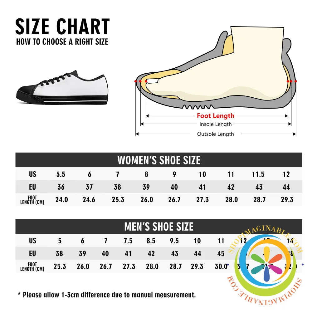 The Donut Lovers Ladies Low Top Canvas Shoes