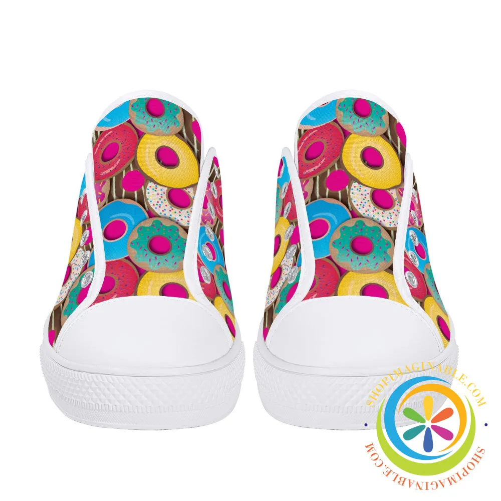 The Donut Lovers Ladies Low Top Canvas Shoes