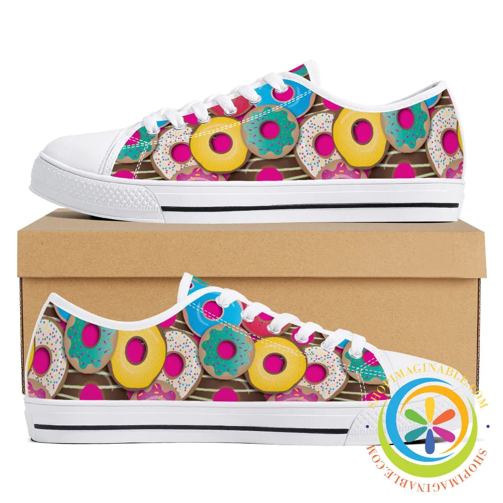 The Donut Lovers Ladies Low Top Canvas Shoes