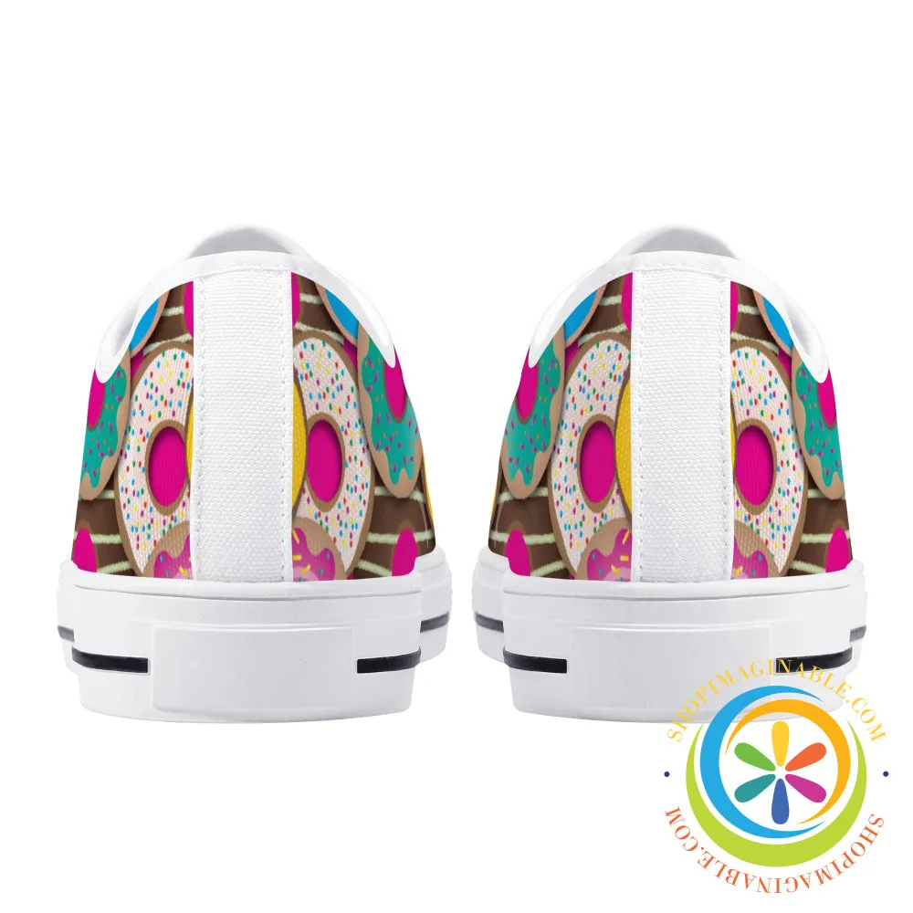The Donut Lovers Ladies Low Top Canvas Shoes