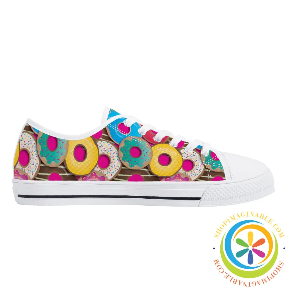 The Donut Lovers Ladies Low Top Canvas Shoes
