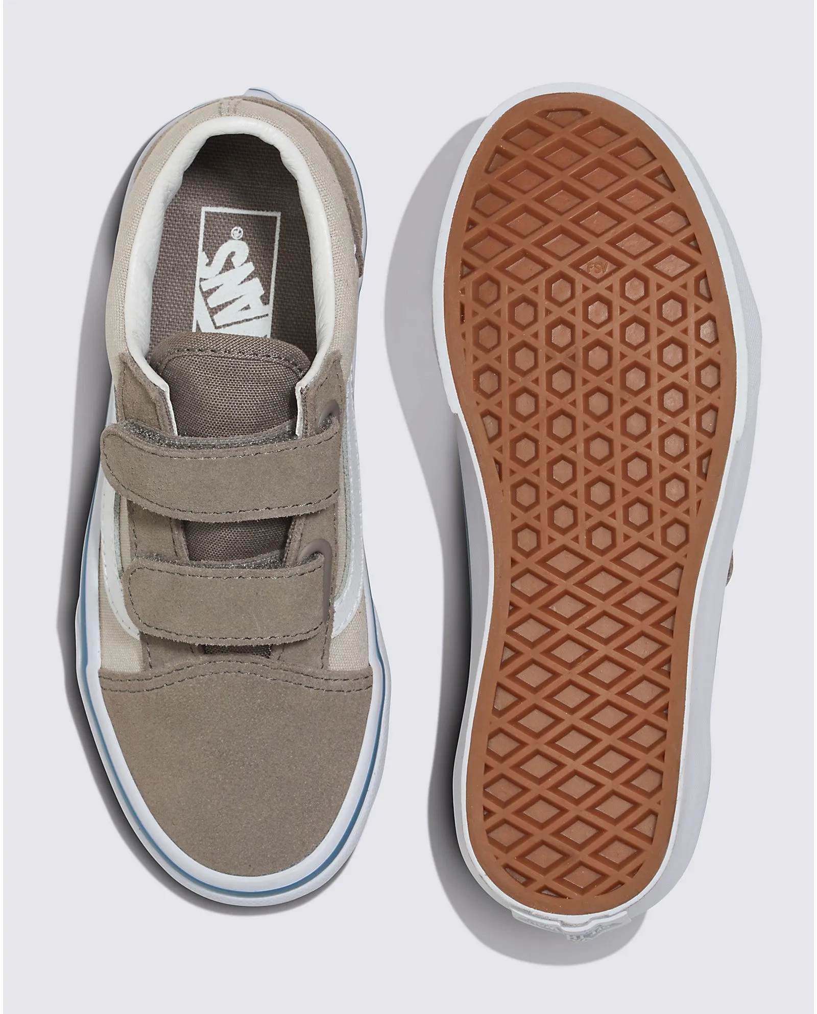 Vans Kids Old Skool V Skateboard Shoe - 2-Tone Driftwood