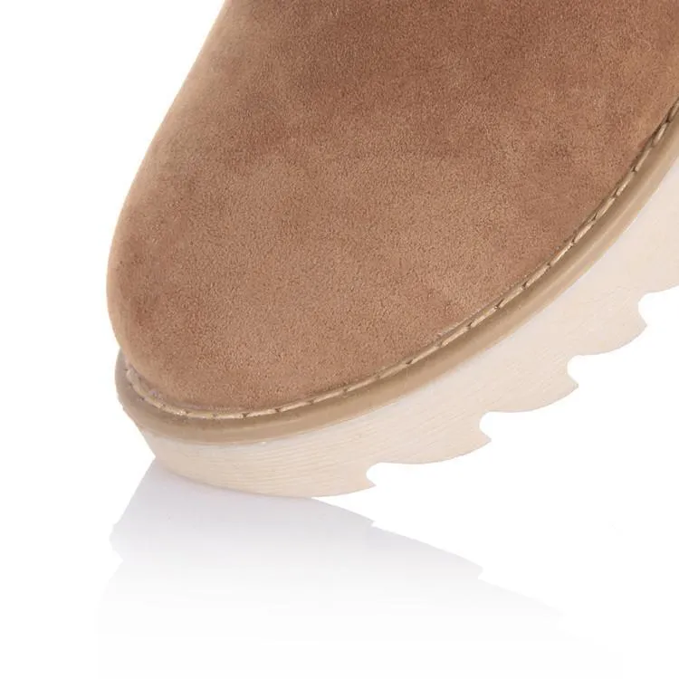 Women winter fashion cute mid calf faux fur snow boots