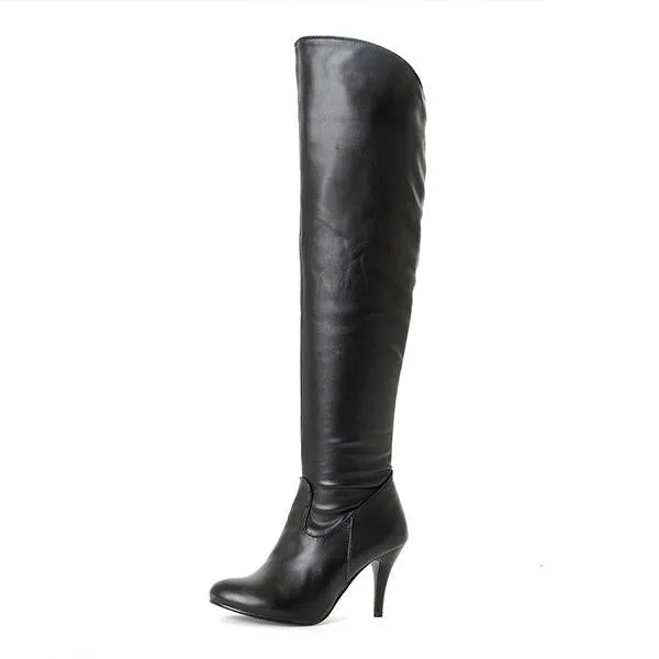 Women's Fashionable Casual Stiletto Over-the-Knee Boots 10642122S