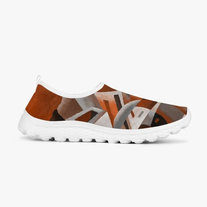 Women's Slip-On Mesh Running Shoes - Futuristic graphic style