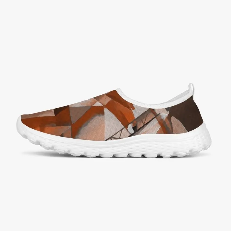 Women's Slip-On Mesh Running Shoes - Futuristic graphic style