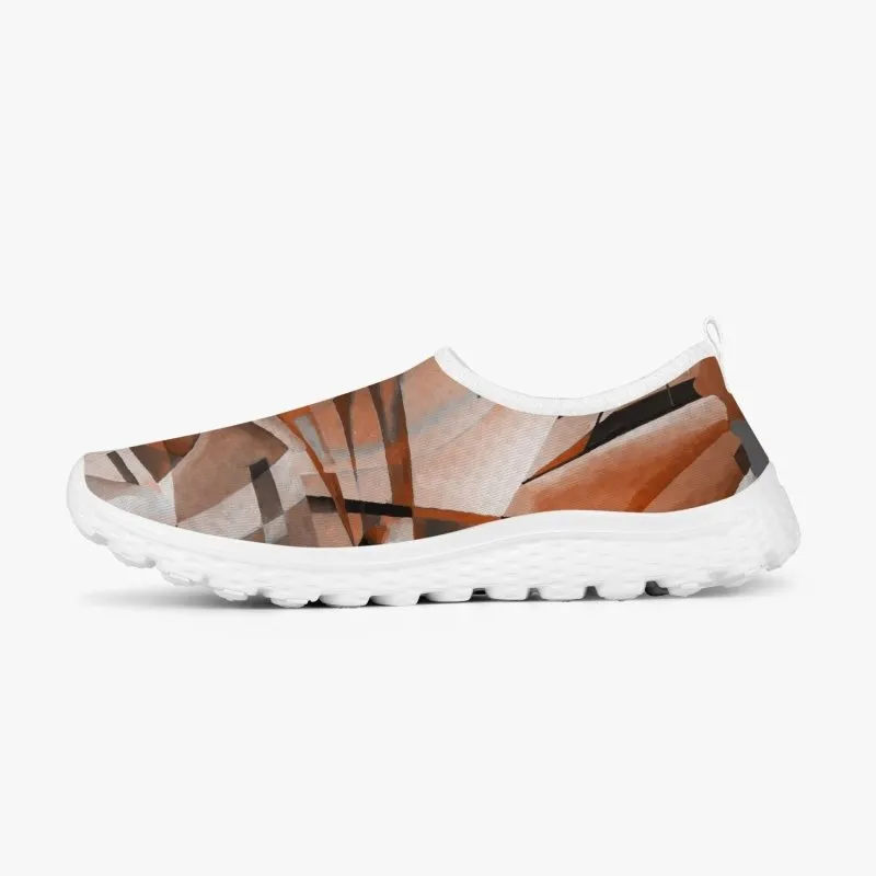 Women's Slip-On Mesh Running Shoes - Futuristic graphic style