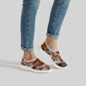Women's Slip-On Mesh Running Shoes - Futuristic graphic style