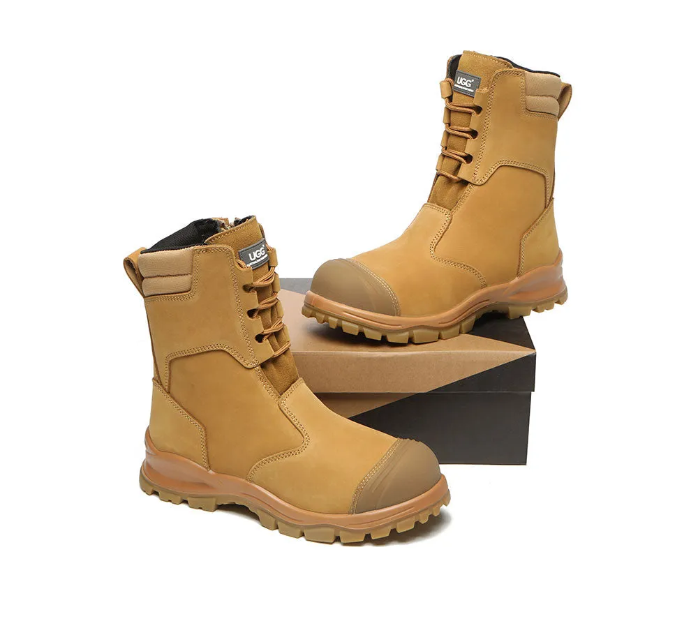 Work Safety Lace Up Men Boots Steel Toe With Wool Insoles Peter
