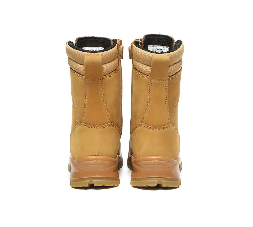 Work Safety Lace Up Men Boots Steel Toe With Wool Insoles Peter