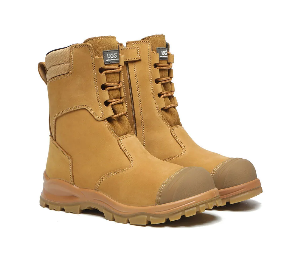Work Safety Lace Up Men Boots Steel Toe With Wool Insoles Peter