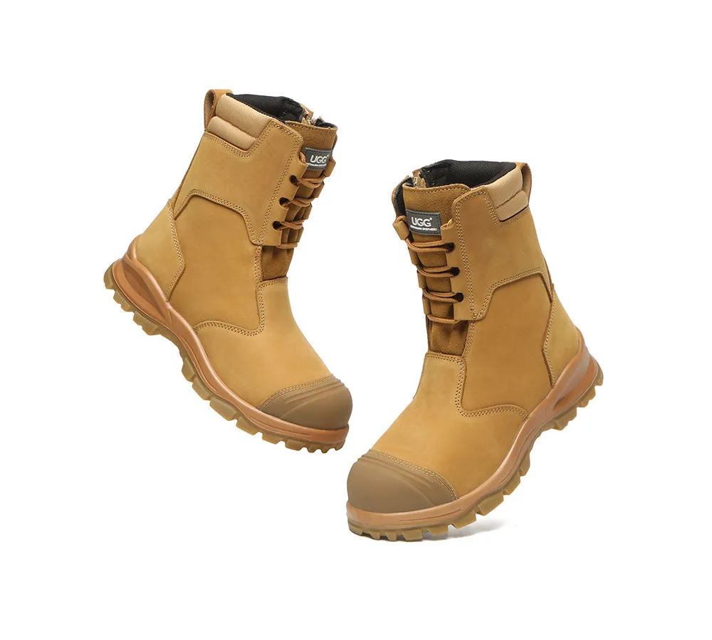 Work Safety Lace Up Men Boots Steel Toe With Wool Insoles Peter